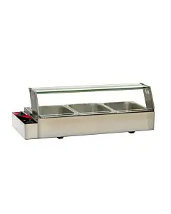 Omcan 36" Bain Marie Countertop Food Warmer with 3 Half-Size Pans – 1500W, 120V