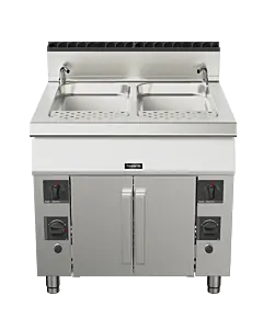 Trento Stainless Steel 2 x 12 Gallon Double Tank and Double Burner Pasta Cooker, Natural Gas - 156,000 BTU