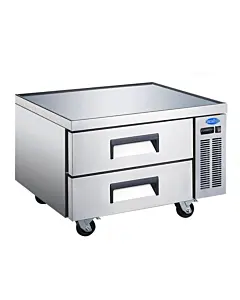 Zanduco Scratch and Dent 36" Two Drawer Refrigerated Stainless Steel Chef Base with 161L Capacity - 110V, 1/6 HP