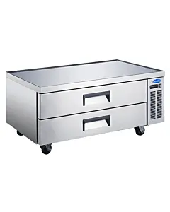 Zanduco 52" Two Drawer Refrigerated Stainless Steel Chef Base with 258L Capacity - 110V, 1/4 HP