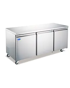 Zanduco 72" Stainless Steel Undercounter Refrigerator with 3-Doors and 440L Capacity - 115V, 1/5 HP