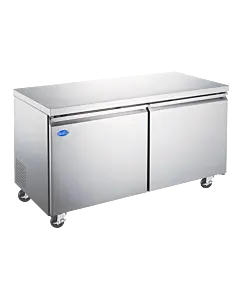 Zanduco 60" Stainless Steel Undercounter Refrigerator with Two Doors and 425L Capacity - 115V, 285W