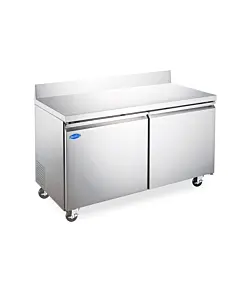 Zanduco 60" Two Door Worktop Refrigerator with Backsplash and 425L Capacity - 115V, 285W