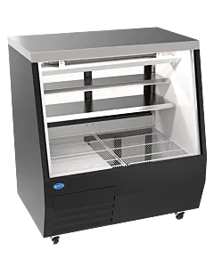 Zanduco 50" Black Square Glass Refrigerated Double-Duty Deli Case - 115V, 518W