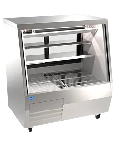 Zanduco 50" Stainless Steel Square Glass Refrigerated Double-Duty Deli Case - 115V, 518W