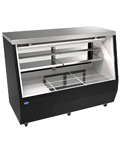 Zanduco 71" Black Square Glass Refrigerated Double-Duty Deli Case - 115V, 816W