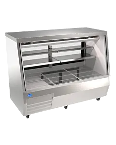 Zanduco 71" Stainless Steel Square Glass Refrigerated Double-Duty Deli Case - 115V, 816W