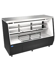 Zanduco 84" Black Square Glass Refrigerated Double-Duty Deli Case - 115V, 1100W
