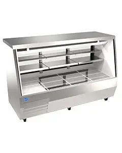 Zanduco 84" Stainless Steel Square Glass Refrigerated Double-Duty Deli Case - 115V, 1100W