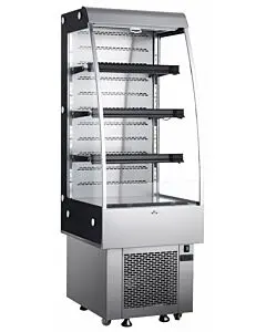 Zanduco 24" Grab-and-Go Open Silver Refrigerated Floor Self-Serve Display Case with 252L Capacity - 110V, 138W