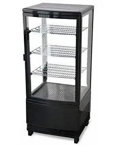 Zanduco 17" Single Door Countertop Four Sided Glass Refrigerated Showcase with 78L Capacity - 110V, 2.4A