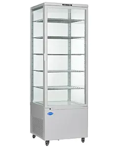 Zanduco 26" White Refrigerated Floor Display Case with 500L Capacity - 110V, 3600W