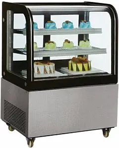 Zanduco 48” Curved Glass Standing Refrigerated Bakery Display Case with 13 cu.ft. Capacity