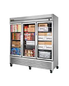 True T-72FG-HC~FGD01 78" Glass Door Reach In Freezer with LED Lighting - 72 cu. ft.