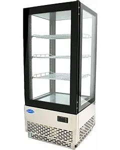 Zanduco 17" Countertop Refrigerated Showcase with Four Sided Glass and Stainless Steel Base - 110V, 180W