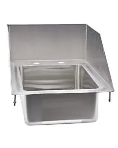Zanduco 10" x 14" x 5" Stainless Steel 1-Tub Drop In Sink with 6" Left-Back-Right Splash