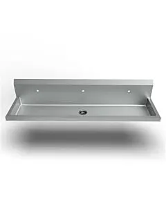 Bk Resources MSHSA-72W1 72" Wall Mount 3 Station Handwash Sink, Single Hole Splash Mount