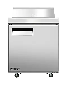 Juneau 28" Refrigerated Prep Table with One Door, 3.4 cu.ft. - 115V, 510W