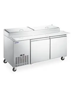 Aurora 67" Two-Doors Refrigerated Pizza Prep Table with 442L Capacity - 120V, 0.75 HP