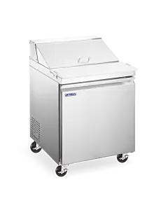 Aurora 27" Refrigerated Single Door Prep Table with 201L Capacity - 120V, 372W
