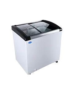 Zanduco 31" Ice Cream Display Chest Freezer with Curved Glass Top, 4 cu.ft. - 110V, 210W