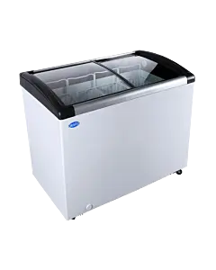 Zanduco 44" Ice Cream Display Chest Freezer with Curved Glass Top, 6.7 cu.ft - 110V, 265W