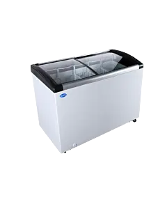 Zanduco 48" Ice Cream Display Chest Freezer with Curved Glass Top, 7.6 cu.ft - 110V, 270W