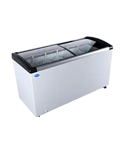 Zanduco 57" Ice Cream Display Chest Freezer with Curved Glass Top, 9.3 cu.ft - 110V, 270W