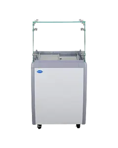 Zanduco 26" Gelato Dipping Cabinet with Flat Sneeze Guard, 4 Pans, and 120L Capacity - 110V, 210W