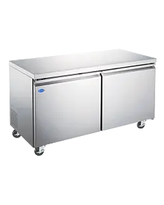 Zanduco 60" Stainless Steel 2-Doors Undercounter Freezer with 425L Capacity - 115V, 345W