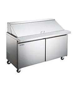 Aurora 47" Mega Top Refrigerated 2-Doors Prep Table with 269L Capacity - 120V, 408W