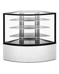 Zanduco 59" Corner Glass Floor Refrigerated Display Case with 16.78 cu.ft. Capacity - 110V, 650W