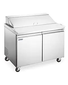 Aurora 36" Refrigerated 2-Door Prep Table with 258L Capacity - 120V, 420W