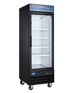 Zanduco 27" Single Glass Door Merchandiser Freezer Black with 368L Capacity - 110V 510W