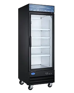 Zanduco 31" Single Glass Door Merchandiser Freezer Black with 648L Capacity - 110V, 732W