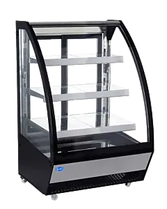 Zanduco 36" Curved Glass Refrigerated Floor Showcase with 16 cu.ft. Capacity - 110V, 415W