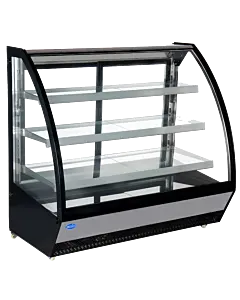 Zanduco 48" Curved Glass Refrigerated Floor Showcase with 22 cu.ft. Capacity - 110V, 650W