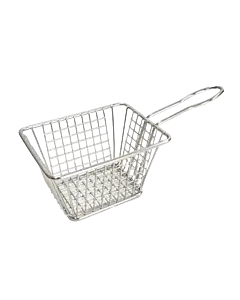 Omcan 5" x 5" x 3" Stainless Steel Mini Serving Basket - Square