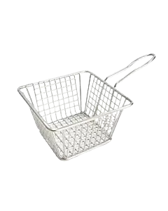 Omcan 5" x 4" x 3" Stainless Steel Mini Serving Basket - Rectangular