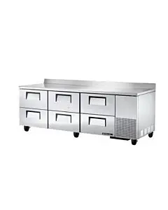 True TWT-93D-6-HC 93" 6-Drawer Deep Worktop Refrigerator