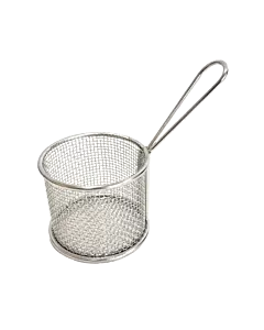 Omcan 3.75" x 2.87" Stainless Steel Mini Serving Basket - Round