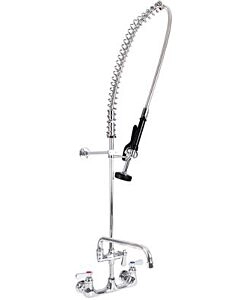 BK Resource BKF-VSMPR-WB-AF14-G 8" O.C. Workforce Splash Mount Pre-Rinse with Add-a-Faucet
