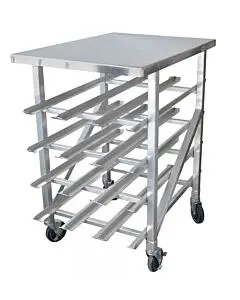 Omcan Can Rack, 4 Layers All Welded With Casters