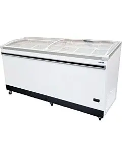 Celcold - CATF71 - 71" Angle Top Ice Cream Display Freezer with Glass Lids - 17.2 Cu. Ft.