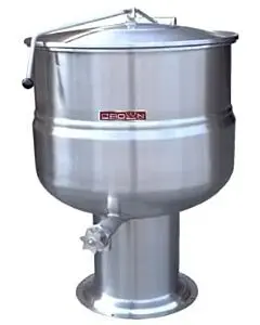 Crown Steam DP-30 Stationary Direct Steam Kettle, Pedestal 2/3 Jacketed, 30 gallon