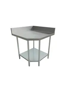 EFI TBC3030- 30" x 30" 8 Gauge Stainless Steel Corner Worktable with 4" Backsplash