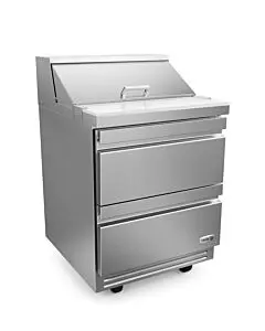 Fagor FST-27-8-D2-N 27 inch Sandwich/Salad Prep Table with 2 Drawers, 8 Pans & 10 inch Cutting Board, 9.5 Cu. Ft. - 115V