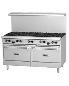Garland G60-10RR G Series 60" Gas Restaurant Range with 10 Burners and 2 Ovens - 406,000 BTU
