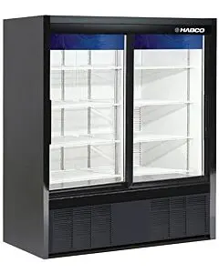 HABCO ESM14SL60HC Impulse Double Sliding Glass Door Refrigerated Display 20 Cu.Ft. - 115V, 0.25HP