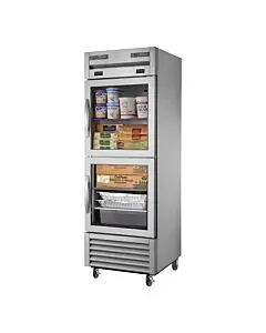 True T-23DT-G-HC~FGD01 One Section Reach In Combination Refrigerator / Freezer with Glass Doors